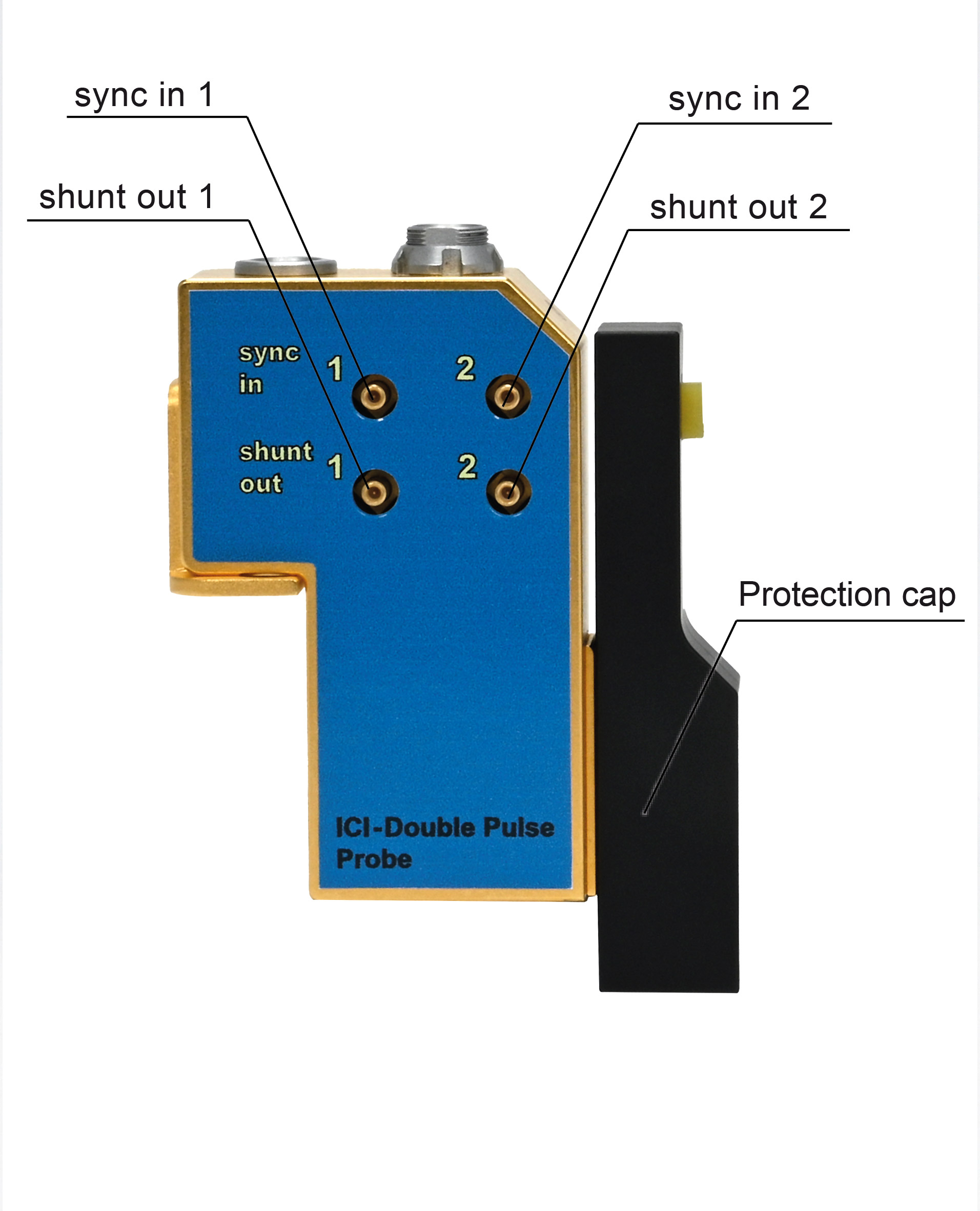 Probe with protection cap - rear view 